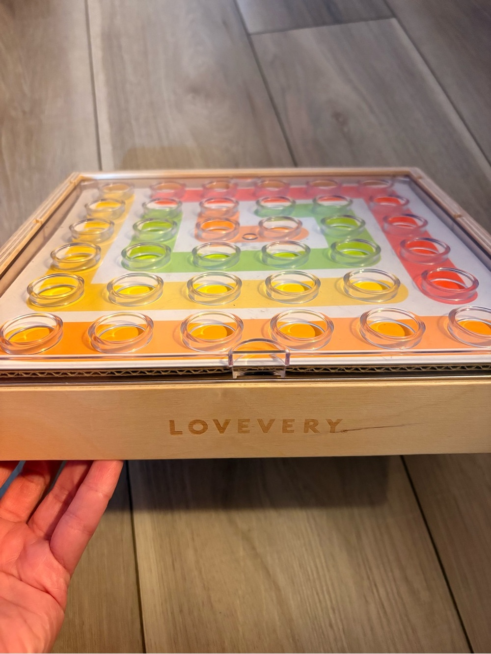Lovevery Color Matching Game Board - Yellow, Orange, Red, Green
